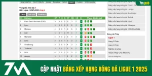 Bảng xếp hạng bóng đá Ligue 1 2025